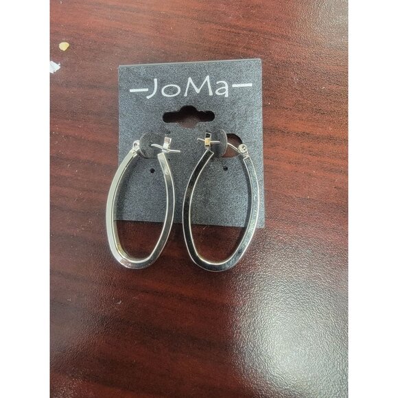Silver Joma Oval Hoop Earrings For Women - Picture 1 of 2